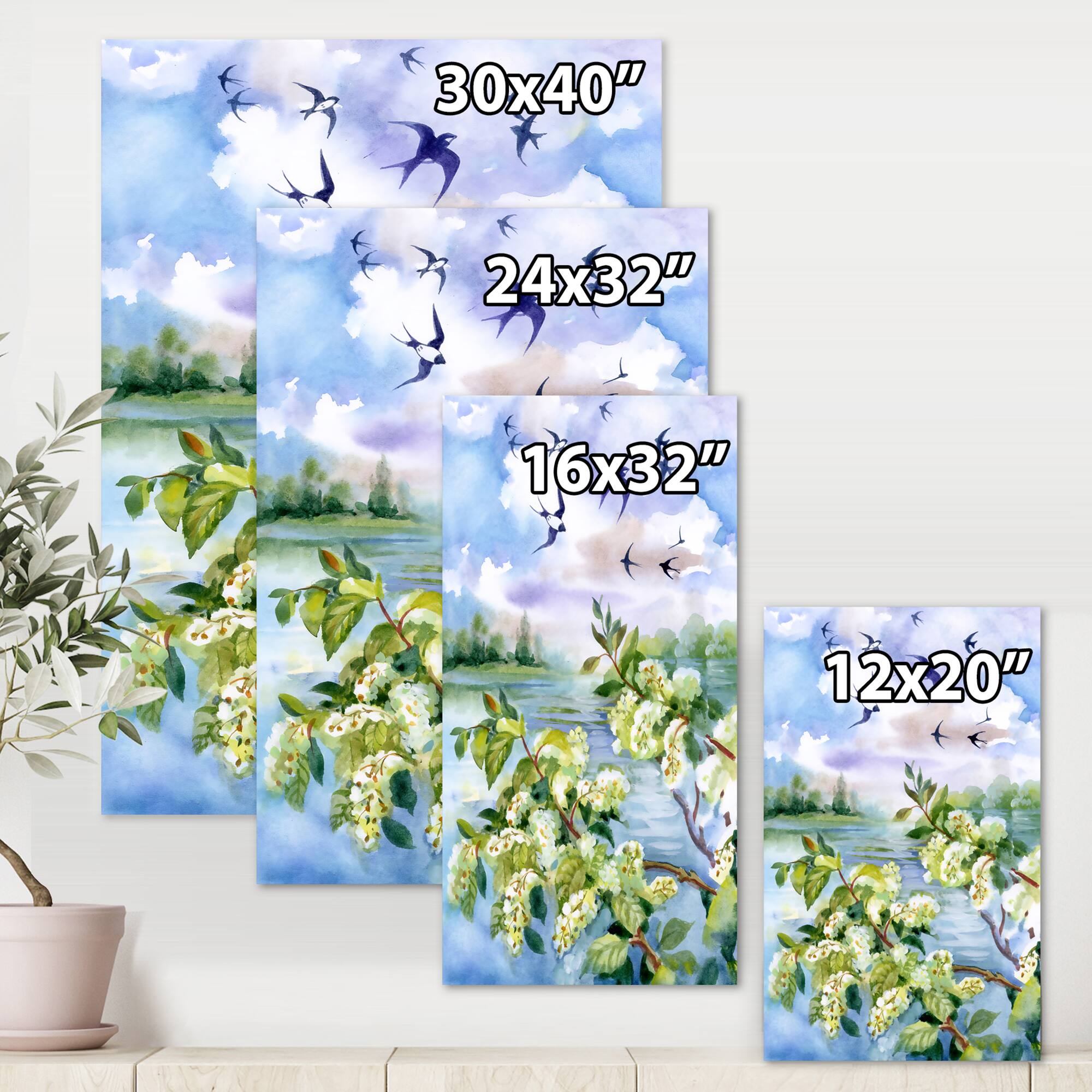 Designart - Flowers of The Cherry Blossoms On A Spring Day